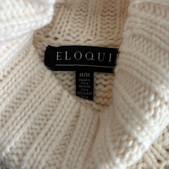 NWT Eloquii Black & White Fair Isle Chunky Knit Turtleneck Sweater 14/16 - Picture 3 of 4